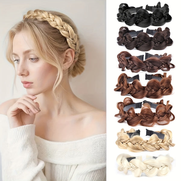 Weave Braids Into A Hairband And Attach A Headpiece Of Fake Hair. Combine The Braids with A Hairband Of The Fake Hair to Create A New Style. This Is Suitable for Daily Wear By Ladies. Perfect for Christmas, Halloween, Music Festivals And Parties.