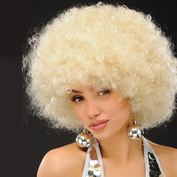 70's Blonde Afro Wig Fluffy African Wig
