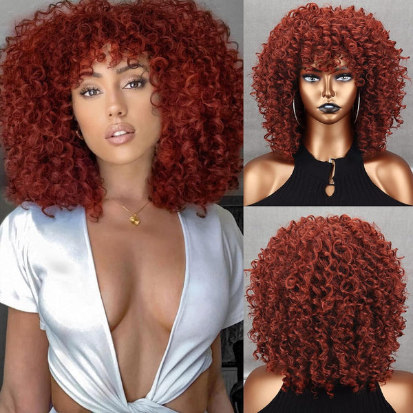 14 inch Synthetic Afro Curly Wigs for Black Women